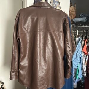 Aritzia Babaton Brown Leather Jacket